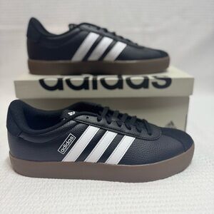 Adidas Black and White Court Sneakers